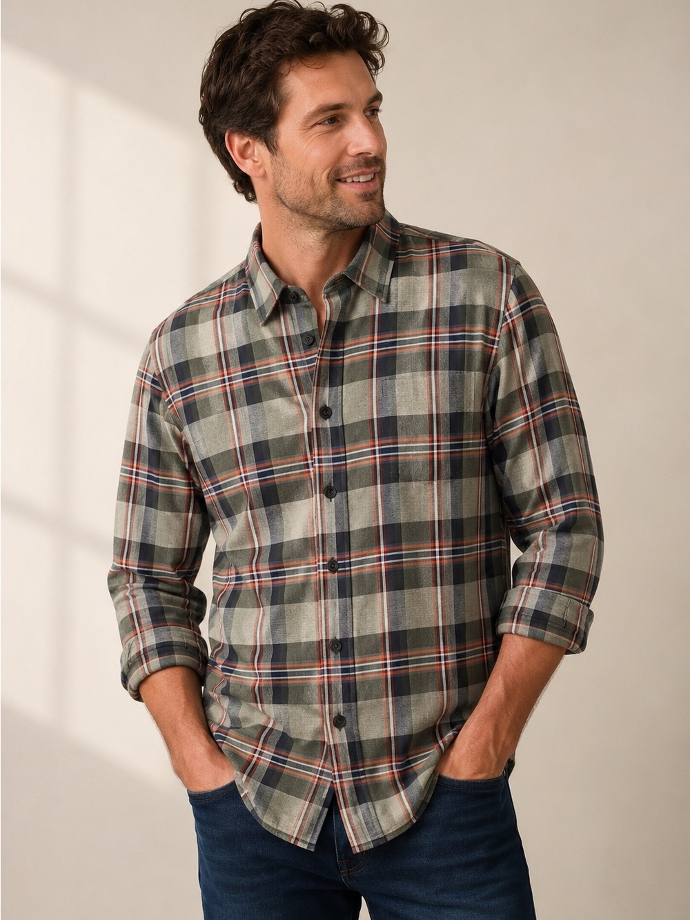 Johnnie-O Hangin’ Out Plaid Button Down Shirt Men’s Large 100% Cotton